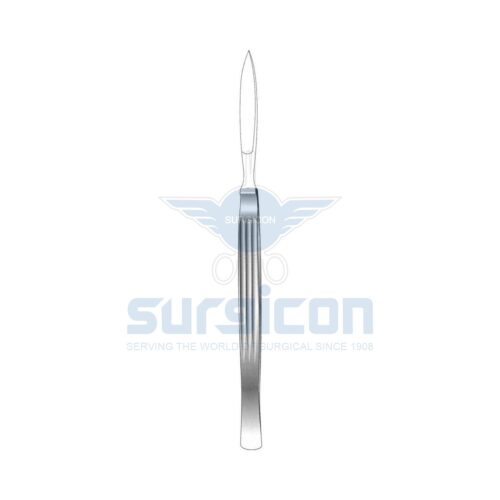 Dissecting-Knive-Solid-With-Grooved-Handle-J-15-027.jpg Bisturiu cu vârf ascuțit J-15-027