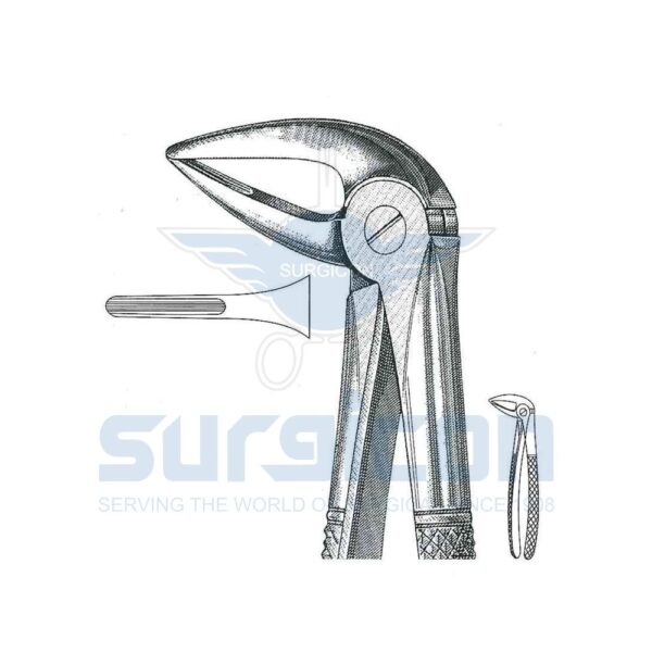 English-Pattern-Extraction-Forcep-SD-0230-33M.jpg Cleste stomatologic SD-0230-33M Pentru rădăcini inferioare, model zvelt de ambele părți Cu cioc lung pentru rădăcini inferioare foarte adânci de fiecare parte.