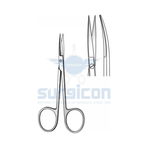 Foarfece Oftalmice Iris-Fine 105 mm, ascutit, curb, plat,J-22-210