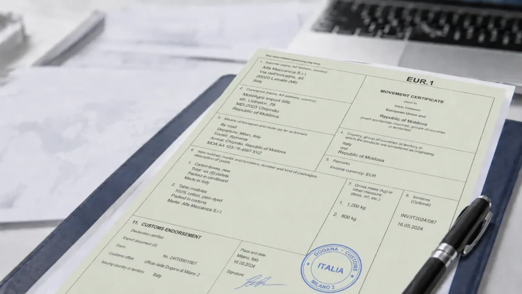 Certificat Eur1